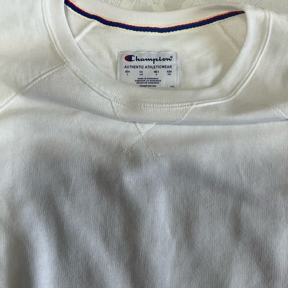 Champion Power Blend Fleece Sweatshirt Women’s White Size Large - Picture 8 of 11